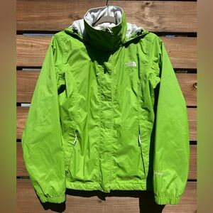 The North Face HyVent Waterproof Hooded Jacket Full Zip Green Women's Small